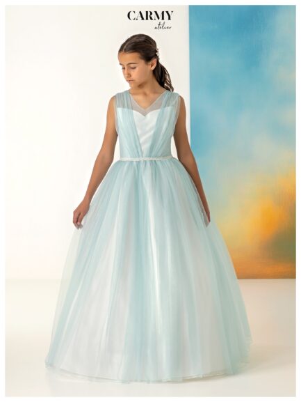 Vestido de dama en Tul con Aplicaciones 5954